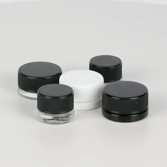 5ml 아동용 Qube 투명 유리 Concentrare Jar with Black Cap